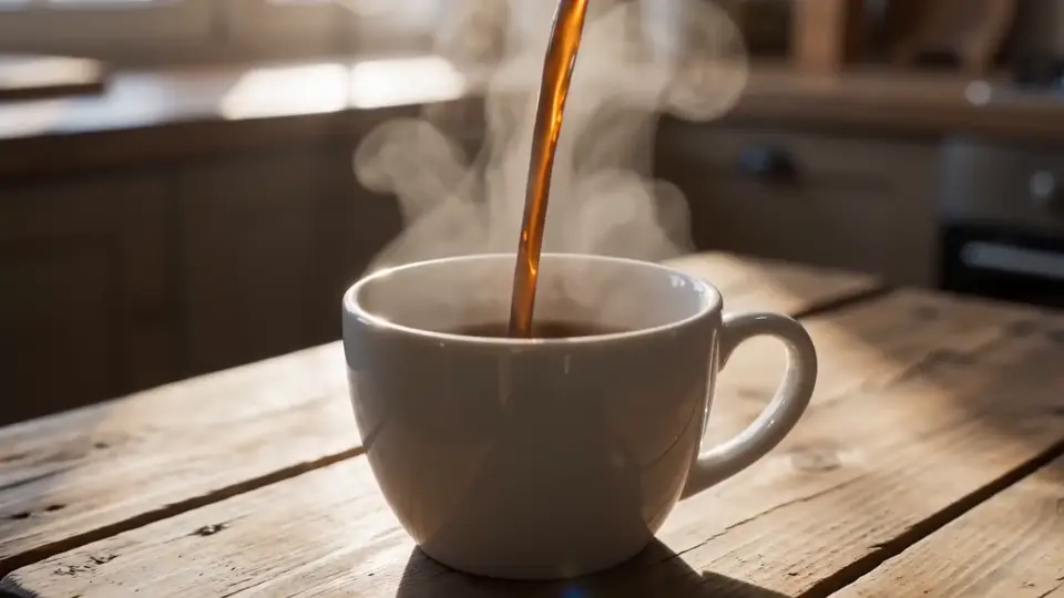 My Seedance 2.0 Fast test: coffee poured into a cup with steam